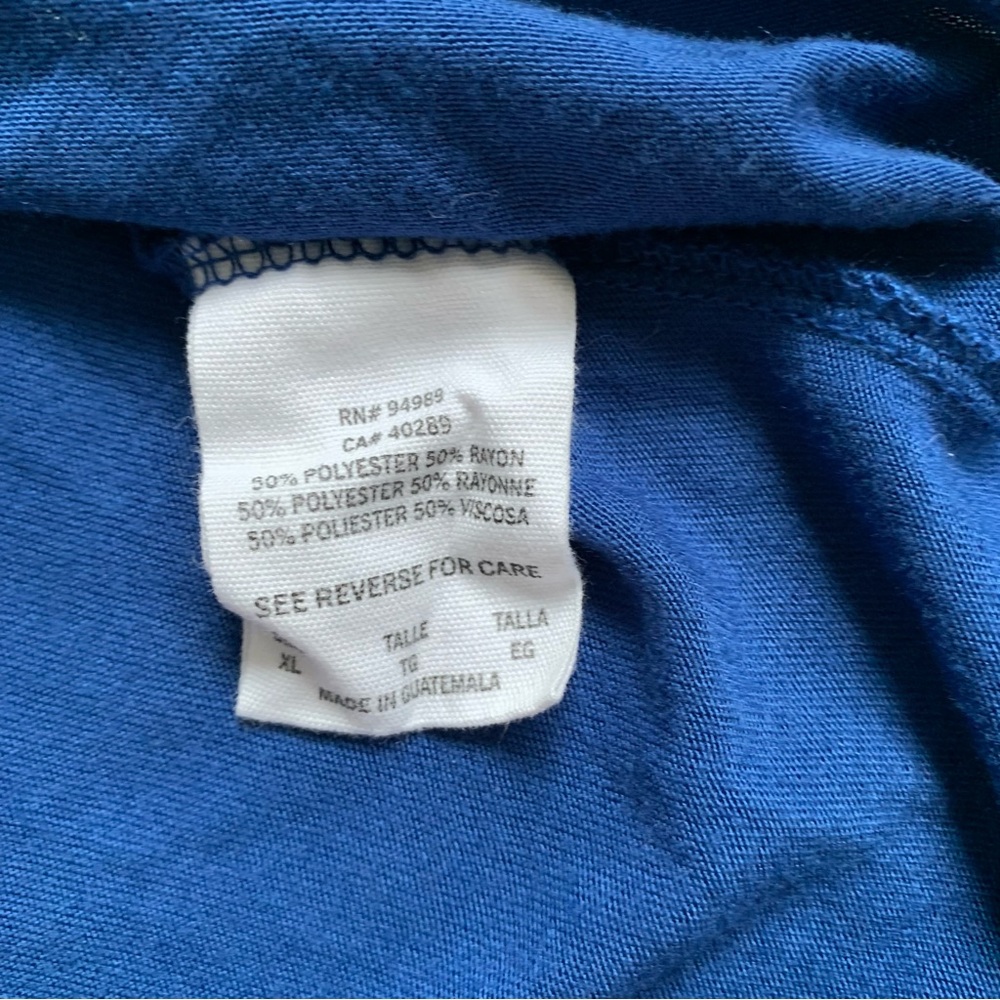 Kansas City Royals Scoop Neck Tee - Blue Sparkling White Logo XL Lightweight - Picture 6 of 6